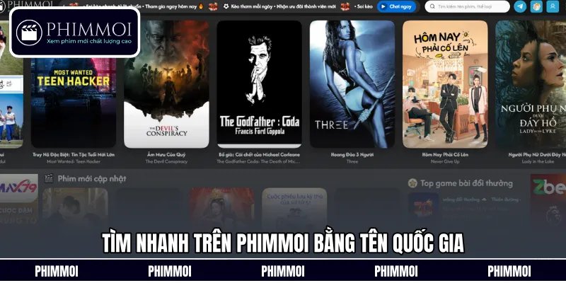 Tìm nhanh trên Phimmoi bằng tên quốc gia